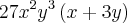 27{x}^{2}{y}^{3}\left(x+3y \right)
