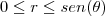 0\leq r\leq sen(\theta)