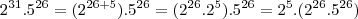 2^{31} .5^{26}=(2^{26+5}).5^{26}=(2^{26} . 2^5) . 5^{26}=2^5 . (2^{26} . 5^{26})