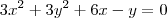 3x^2 + 3y^2 +6x -y = 0
