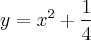 y = x^2 + \frac{1}{4} y = x^2 + \frac{1}{4}