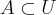A\subset U