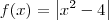 f(x) = \left | x^2 - 4 \right | f(x) = \left | x^2 - 4 \right |