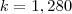 k=1,280
