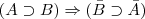 (A \supset B) \Rightarrow (\bar{B} \supset \bar{A}) (A \supset B) \Rightarrow (\bar{B} \supset \bar{A})