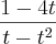 \frac{1-4t}{t-{t}^{2}}