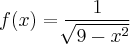 f(x)=\frac{1}{\sqrt[]{9-{x}^{2}}}