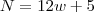N = 12w + 5 N = 12w + 5