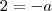 2 = - a 2 = - a