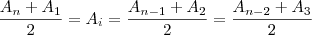 \frac{A_n + A_1}{2} = A_i = \frac{A_{n-1} + A_2}{2} = \frac{A_{n-2} + A_3}{2}