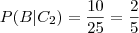 P(B | C_2) = \frac{10}{25} = \frac25