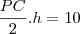\frac{PC}{2}.h=10