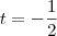 t=-\frac{1}{2}