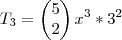 T_{3}=
\begin{pmatrix}
   5  \\ 
   2 
\end{pmatrix} x^{3}*3^2