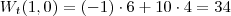 W_t(1, 0)=(-1)\cdot 6+10\cdot 4=34 W_t(1, 0)=(-1)\cdot 6+10\cdot 4=34