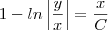 1 - ln\left|\frac{y}{x} \right| = \frac{x}{C}