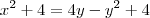 x^2+4=4y-y^2+4