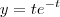 y=te^{-t} y=te^{-t}