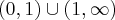 (0,1)\cup(1,\infty) (0,1)\cup(1,\infty)