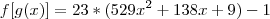 f[g(x)]=23*(529x^2+138x+9)-1