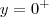 y=0^{+} y=0^{+}