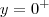 y=0^{+}