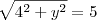 \sqrt[]{4^2+y^2} = 5