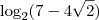 \log_2(7-4\sqrt2) \log_2(7-4\sqrt2)