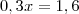 0,3x=1,6