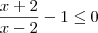 \frac{x+2}{x-2} - 1\leq 0