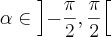 \alpha\in\left]-\frac{\pi}{2},\frac{\pi}{2} \right[