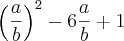 {\left(\frac{a}{b} \right)}^{2}-6\frac{a}{b}+1