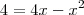 4=4x-x^2 4=4x-x^2