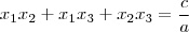 x_1x_2 + x_1x_3 + x_2x_3 = \frac{c}{a}