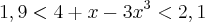 1,9<4+x-3{x}^{3}<2,1