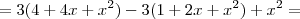 =3(4+4x+x^2)-3(1+2x+x^2)+x^2= =3(4+4x+x^2)-3(1+2x+x^2)+x^2=