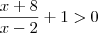 \frac{x + 8}{x - 2} + 1 > 0 \frac{x + 8}{x - 2} + 1 > 0
