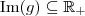 \textrm{Im}(g)\subseteq \mathbb{R}_+
