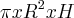 \pi x{R}^{2}xH