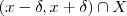 (x - \delta , x + \delta ) \cap X