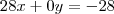 28x+0y=-28