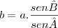 b=a.\frac{sen\^B}{sen\^A}