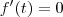 f'(t)=0
