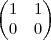 \begin{pmatrix}
   1 & 1  \\ 
   0 & 0 
\end{pmatrix}