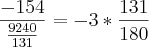 \frac{-154}{\frac{9240}{131}} = -3*\frac{131}{180}
