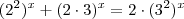 (2^2)^x+(2\cdot3)^x=2\cdot(3^2)^x
