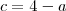 c=4-a c=4-a