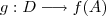g : D \longrightarrow  f(A)