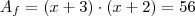 A_f = (x+3)\cdot (x+2) = 56 A_f = (x+3)\cdot (x+2) = 56