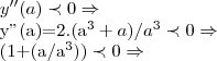 y''(a)\prec 0\Rightarrow
y''(a)=2.({a}^{3}+a)/{a}^{3}\prec 0\Rightarrow
(1+(a/{a}^{3}))\prec 0\Rightarrow y''(a)\prec 0\Rightarrow
y''(a)=2.({a}^{3}+a)/{a}^{3}\prec 0\Rightarrow
(1+(a/{a}^{3}))\prec 0\Rightarrow